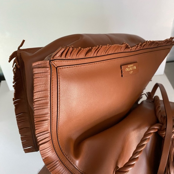 VALENTINO GARAVANI Leather Crossbody/clutch  Large Fringe Detachable Strap - Picture 13 of 16